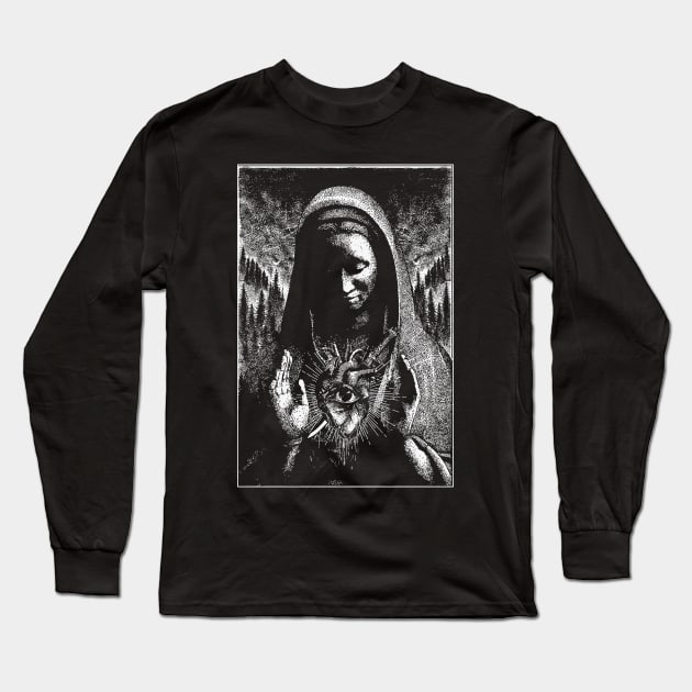 Mother Mary Can See From Her Heart Long Sleeve T-Shirt by iwodemo